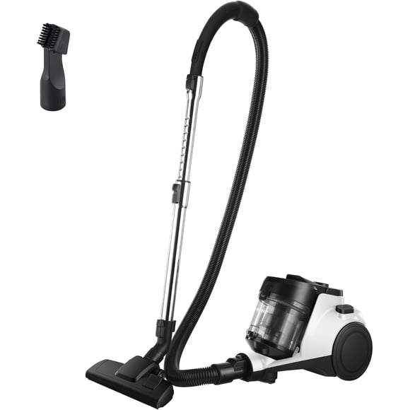 Eureka Aspirateur-Traîneau Sans Sac pour Tapis et Planchers Durs, Aspirateur Puissant et Léger avec Grand Tube d'Extension pour Bac à Poussière, Outil 2-en-1 pour Crevasses, Buse de Plancher, Blanc, NEN121WH avec 1100W Haute Puissance