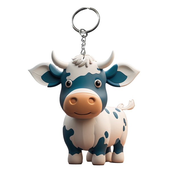 Cow Pendant Keychain Acrylic Animal Charm for Keys Bags Phones 1 Piece