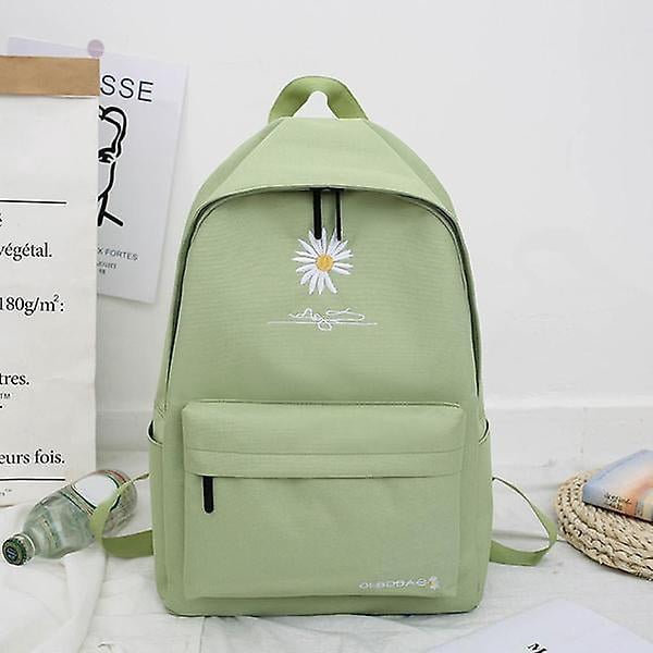 New Solid Backpack Girl School Bags For Teenage School Bag Nylon Daisy Printing Bag Black