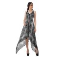 thumbnail image 1 of Moomaya Robe à Ourlet en Foulard pour Femmes, Imprimée, Col en V, Ourlet Asymétrique, 1 of 4