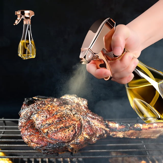 LSLJS Bouteille Vaporisateur d'Huile à Pression Fournitures de Cuisine Pot d'Huile en Verre pour la Maison Barbecue Double Usage Bouteille Vaporisateur d'Huile de Cuisson, Bouteille Vaporisateur