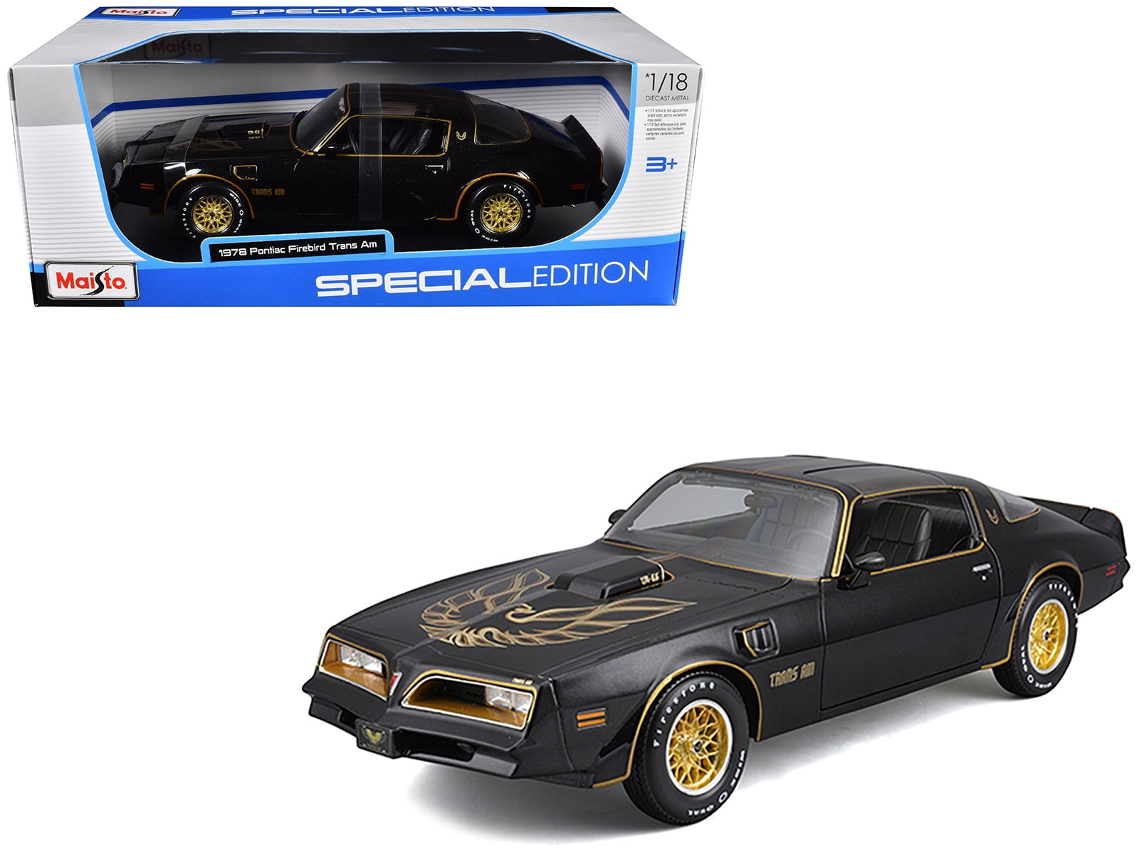 1978 Pontiac Firebird Trans Am Black Metallic with Hood Graphics