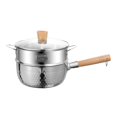 thumbnail image 4 of QualitChoice Highly Functional Cooking Pot And Durable Saucepan With Wooden Handle Preparing Soups And Sauces Electric Flat Bottom Silver 16cm, 4 of 6