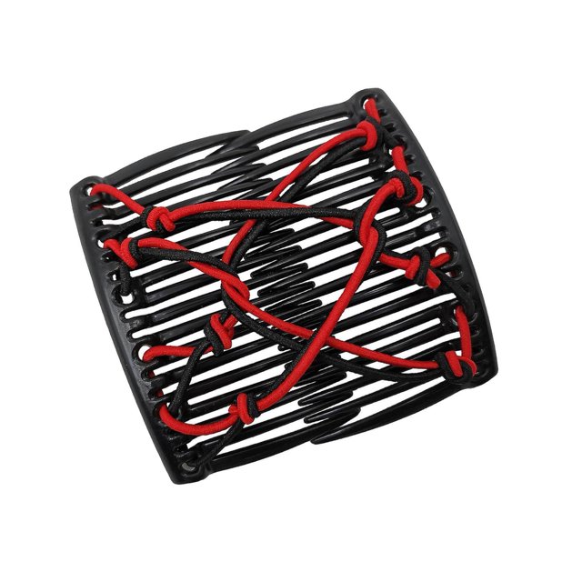 Pince à Cheveux Magique Extensible pour Femmes Pince à Cheveux double Peignes à Glissière double pour Chignon Outils de Coiffure Rouge