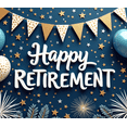 thumbnail image 4 of Decorative Design Happy Retirement Celebration Banner Colorful Balloons Star Decoration Gold Glitter Banner for Retirement Party Indoor Celebration Event, 4 of 4