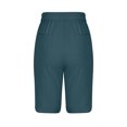 thumbnail image 3 of Timegard Shorts for Women High Waist Button Straight Leg Solid Color Comfy Casual Workout Half Pants, 3 of 5