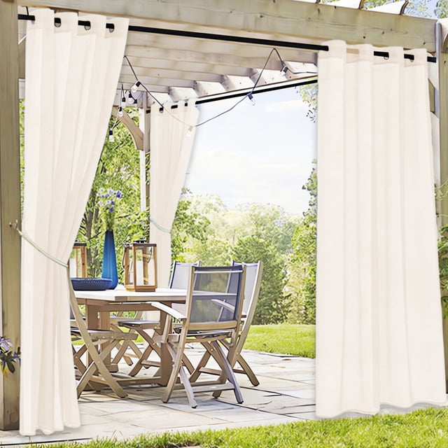 LSLJS Rideaux d'Extérieur pour Patio Imperméables Moustiquaire de Fenêtre Terrasse Pavillon Extérieur Écran Transparent Rideau d'Extérieur 83.85x51.96 Po