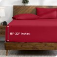 thumbnail image 1 of Bare Home Drap-Housse - Poche Extra Profonde de 22 Pouces - Premium 1800 Collection - Très Grand Simple, Rouge, 1 of 7