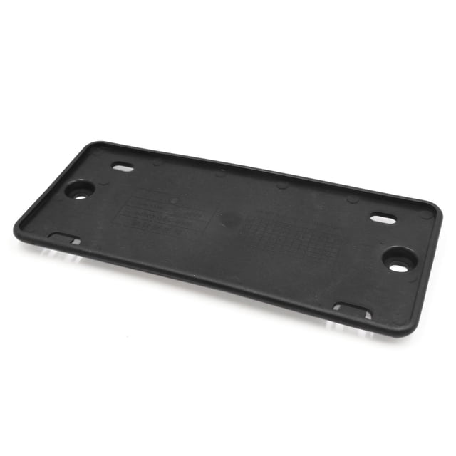 Unique Bargains Black Plastic Motorcycle Front License Plate Frame measuring 22.5cm x 10.2cm. This durable black plastic bracket features pre-drilled mounting holes for universal compatibility with standard motorcycle front license plates. Ideal for replacing old or broken brackets, it ensures secure and stylish installation.