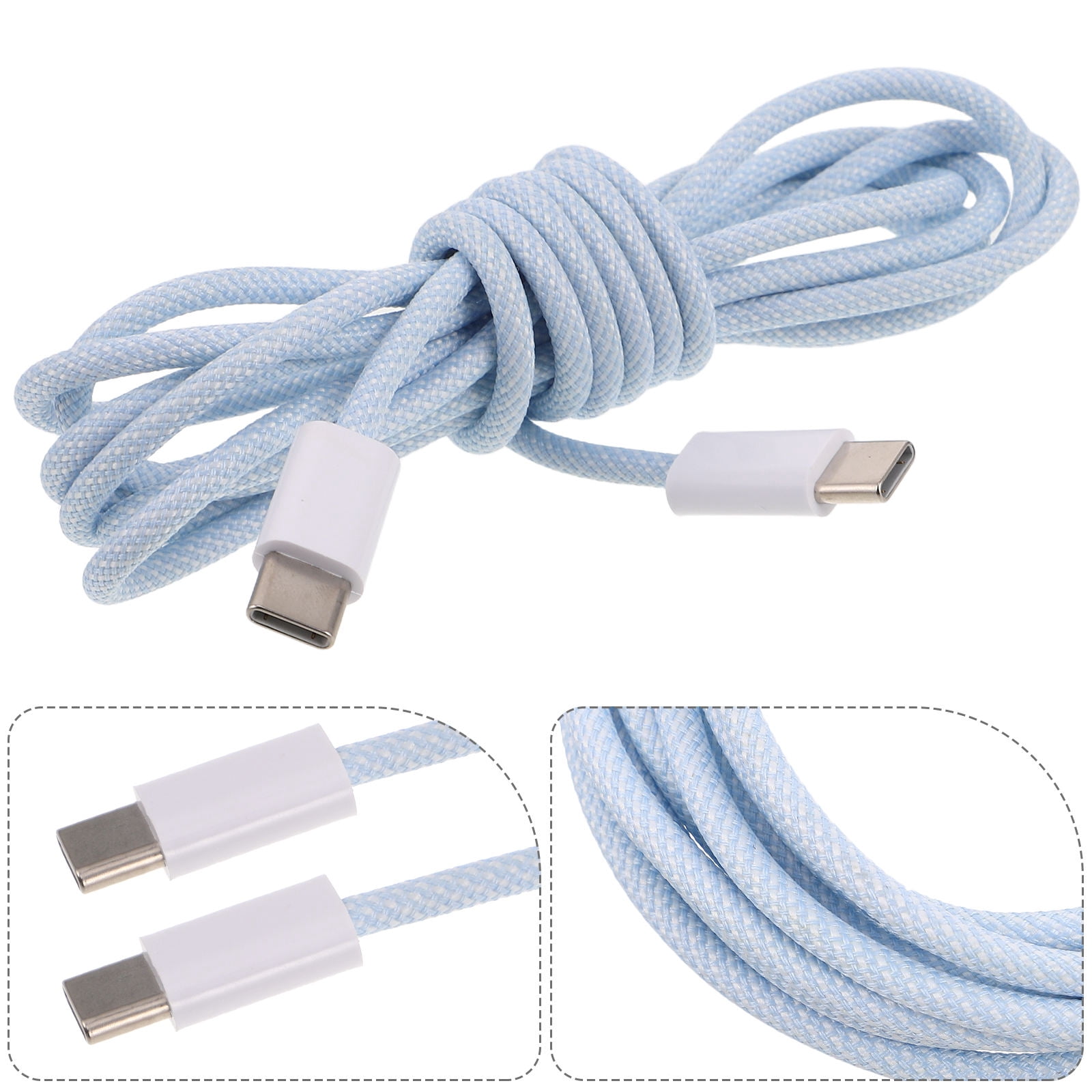 KONTONTY Fast Charging Cable Type C Type-C Usb Cable TPE Sky-blue for Charger 1 PCS