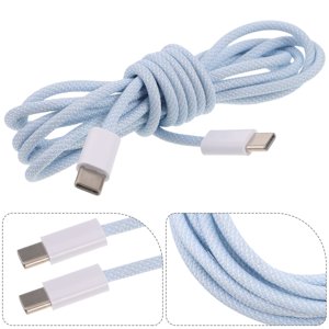 KONTONTY Fast Charging Cable Type C Type-C Usb Cable TPE Sky-blue for Charger 1 PCS