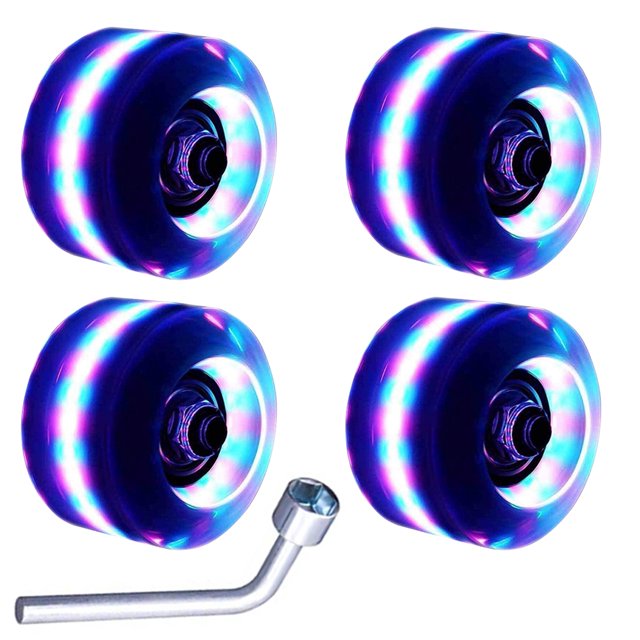 Bangcool Roller Skate Wheel Decorative 8PCS Light up Quad Skate Wheel Skating Accessories