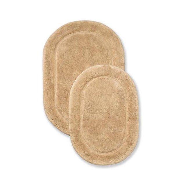 Superior BATHRUG-OV2PC-TP Cotton Oval Bath Rug Set - Taupe, 2 Pieces