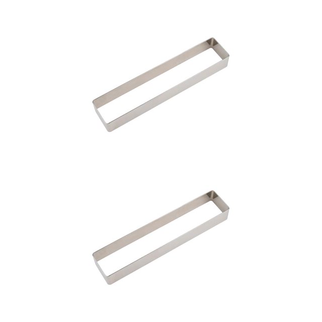 Youkk Anti Rust Cake Mold Durable And Long-lasting Stainless Steel Cookie Rectangle Shapes Stainless Steel Long square large size 2Set