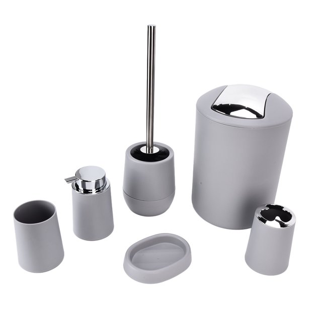 Bathroom Accessories Set, Bathroom Necessities Kit Durable Electroplating Toothbrush Holder For Hotel For Home Grey
