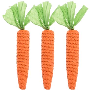 Shisuyan 3pcs Rabbit Chewing Toys Corn Core Hamster Toys Carrot-shaped Bunny Biting Toys