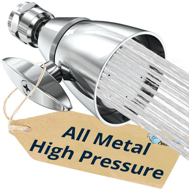 Pommeaux de Douche Haute Pression Tout Métal 2 Pouces - Chrome 2.5 GPM Pommeaux de Douche Haute Pression - Pommeau de Douche à Haut Débit avec Motif de Pulvérisation Réglable - Pommeau de Douche Fixe