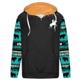 thumbnail image 3 of Penkiiy Chandail à Capuche Mode Hommes Femmes Manches Longues Aztec Impression 3D Chandail m Noir, 3 of 4