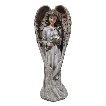 Angelo Décor Anjo Angel with Flowers Statue