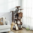 thumbnail image 2 of PawHut 54" Cat Tree Tower with Scratching Posts, Cat Condos, Light Brown, 2 of 10