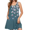 thumbnail image 2 of Ovzne Robes pour Femmes Robe Décontractée Ample d'Été Imprimée Sans Manches Col en V Ensemble Haut/chemise Grande Taille Robe Imprimée Liquidation, 2 of 6