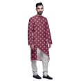thumbnail image 2 of Atasi Designer Printed Summer Wear Long Kurta With White Pajama Set For Men, 2 of 3