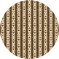 thumbnail image 1 of Ahgly Company Tapis d'Intérieur Rond Lavable en Machine Rouge Brun Transitionnel, 6 Pieds Rond, 1 of 7