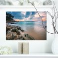 thumbnail image 1 of Gloomy Tropical Sunset Beach - Extra Large Seascape Art Canvas, 1 of 3