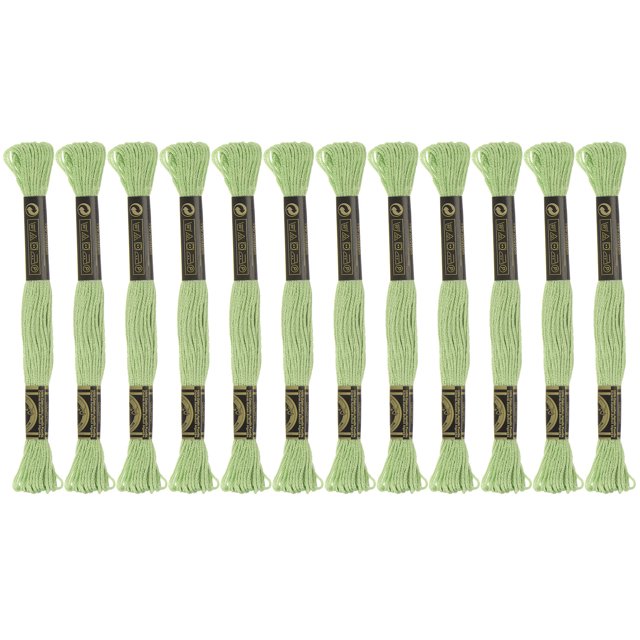 Unique Bargains Fil à Broder Vert Pâle, 8 m, 12 Écheveaux