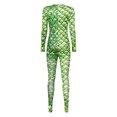 thumbnail image 4 of RUNQHUI Women Fish Scale Printed Long Sleeve Jumpsuit Bodysuit Mermaid Full Body Rompers Type F S, 4 of 7