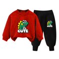 thumbnail image 2 of Pisexur Ensemble de Vêtements d'Automne pour Bébés Filles Garçons 2 Pcs Mode Décontractée Imprimé Mignon Manches Longues Col Rond Chandails en Molleton et Pantalons de Survêtement Ensemble de Survêtement pour Enfants Filles Garçons 3-8 Ans, 2 of 4
