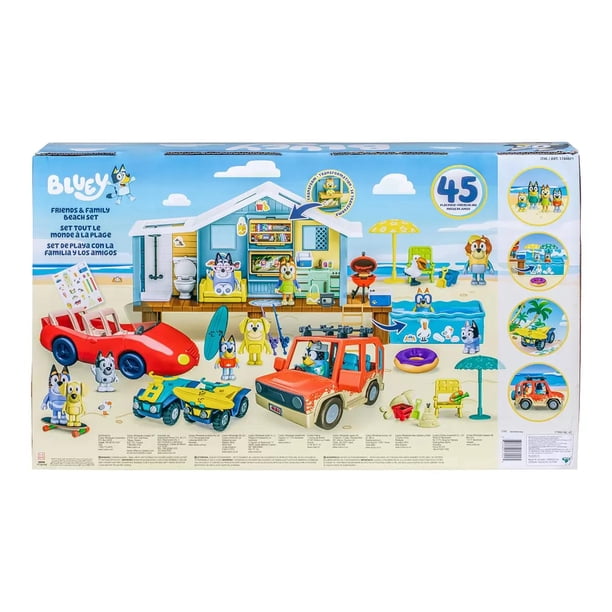 Bluey Friends & Family Beach Set- House Playset 45 Piece