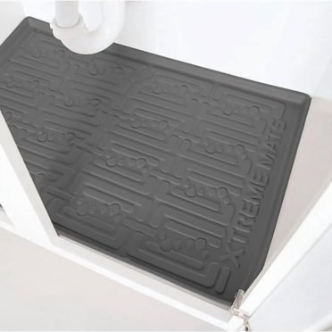 Xtreme Mats - Doublure Imperméable pour Tablette sous l'Évier, Doublure d'Armoire pour Armoires de Cuisine et de Buanderie (Gris 22 Pouces" 1/4 X 22 1/4) Protège-Étagère d'Armoire de Cuisine Flexible pour Plateau d'Égouttement sous l'Évier de Cuisine