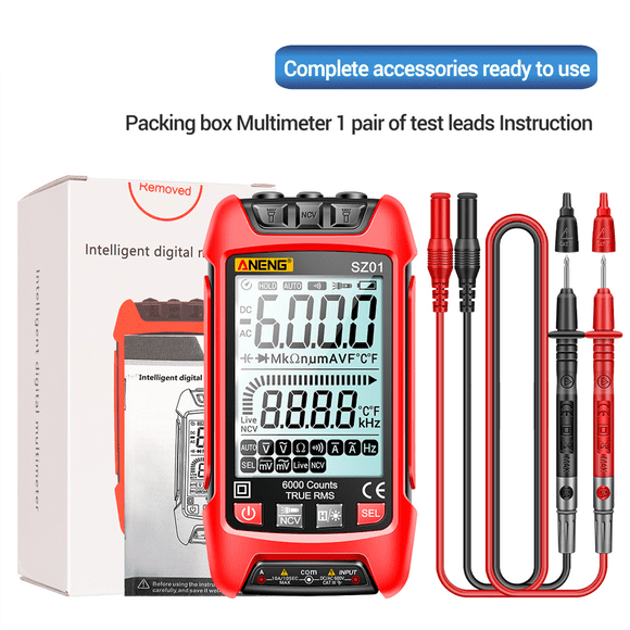 SZ02 Digital Multimeter 6000 Counts RMS Voltage Current Resistance Meter