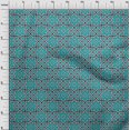 thumbnail image 3 of oneOone Georgette Viscose Turquoise Blue Fabric Geometric & Floral Block Sewing Material Print Fabric By The Yard 42 Inch Wide, 3 of 4