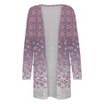 thumbnail image 4 of CEHVOM Cardigan à Imprimé Floral pour Femmes, Mode Décontractée, avec Poches, Manches Longues, Liquidation, 4 of 5