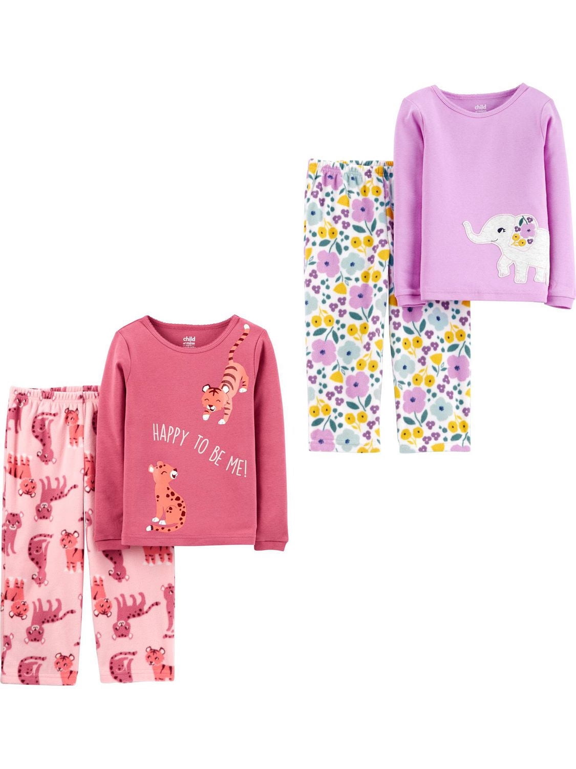 Pyjama 4 pièces pour fille en molleton de Child of Mine made by Carter’s - Chat