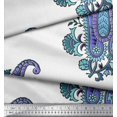 thumbnail image 3 of Soimoi Silk Fabric Floral & Paisley Block Print Fabric by The Yard 42 Inch Wide, 3 of 3