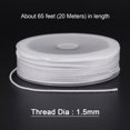 thumbnail image 2 of Unique Bargains Twisted Nylon Twine Thread Beading Cord 1.5mm 20M/65 Feet Extra Strong Braided Nylon String, White, 2 of 6