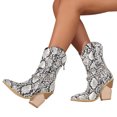 thumbnail image 4 of Qertyioot Bottes de Neige Zippées pour Femmes, Bottes Mode Unies à Talons Hauts Pointus, 4 of 6