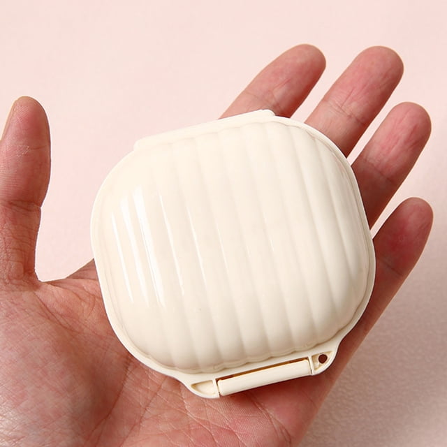 weibbin Pilulier Hebdomadaire - Étui à Médicaments Portable à 7 Compartiments, Beige