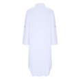 thumbnail image 4 of CEHVOM Robe Femme Mode Unie à Manches Longues avec Poches, Col Rabattu, Soldes, 4 of 8