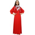 thumbnail image 4 of Bimba Robe Maxi pour Femme avec Franges avec Foulard Boho Rouge Robes d'Été-24, 4 of 6