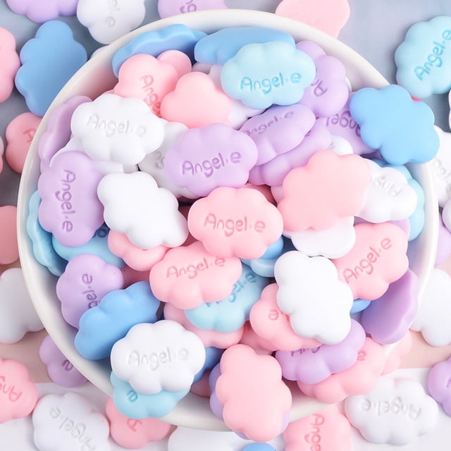 100pcs Cute Slime Charms Mixed Set Resin Flatback Making Supplies for DIY Craft Making and Ornament Scrapbooking Beads Assorted Candy Fruit Cake Ornament