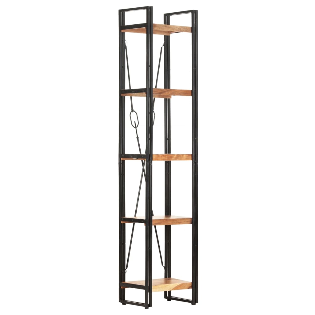 vidaXL 5-Tier Bookcase 40x30x180 cm Solid Acacia Wood