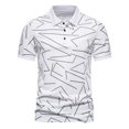 thumbnail image 1 of RKSTN Polos pour Hommes à Imprimé Boutons Coupe Ajustée Col Rabattu Chemises Manches Courtes Mode Décontractée Blouse Hauts, 1 of 9