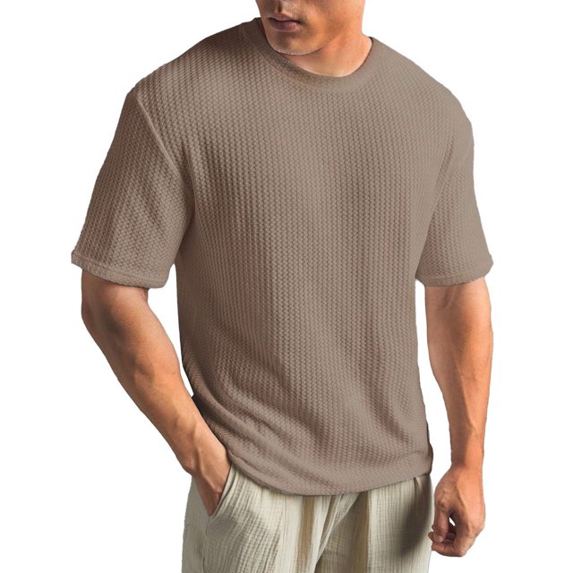 Hiiyo T-Shirt Uni pour Homme Grande Taille, Manches Courtes, Col Rond, Tailles M-TTTTG