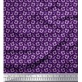 thumbnail image 1 of Soimoi Purple polyester Crepe Fabric Leaves & Floral Decor Fabric Printed Yard 42 Inch Wide, 1 of 3