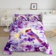 thumbnail image 2 of Erosebridal Wild Bird Bedding Twin Comforter Set,Purple Flower Down Comforter,Flowers Room Decorative,2pcs, 2 of 7