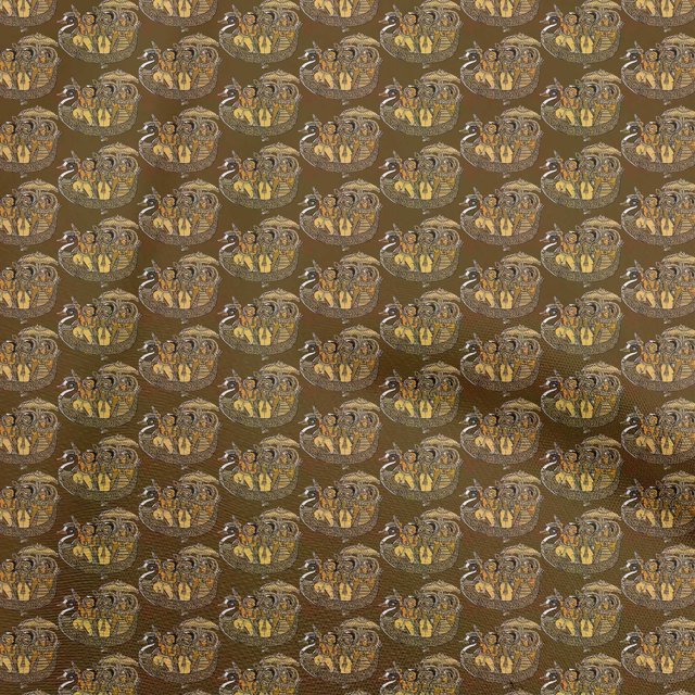 oneOone Rayon Brown Fabric Floral Fabric For Sewing Printed Craft Fabric By The Yard 56 Inch Wide